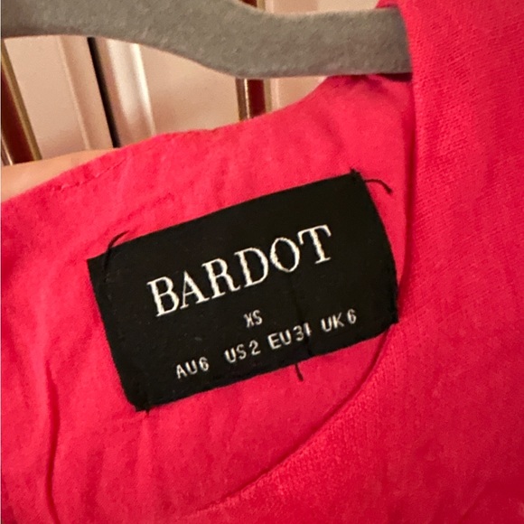 Bardot puff sleeve linen mini dress - Picture 3 of 3